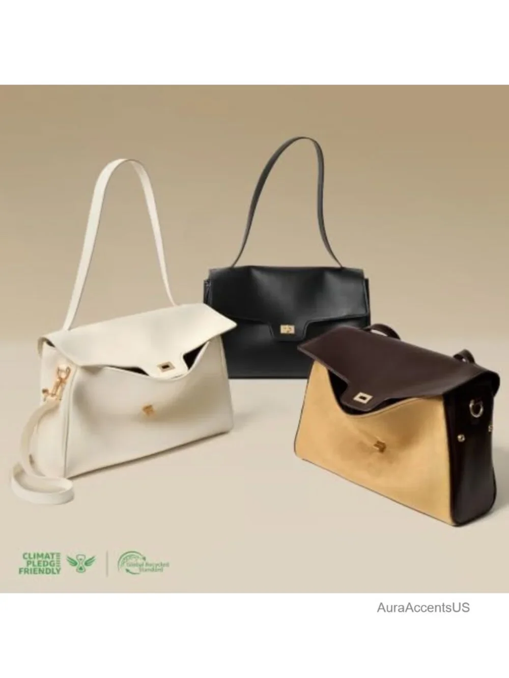 Vegan Leather Shoulder Bag Purse Hobo Handbag with Adjustable Strap